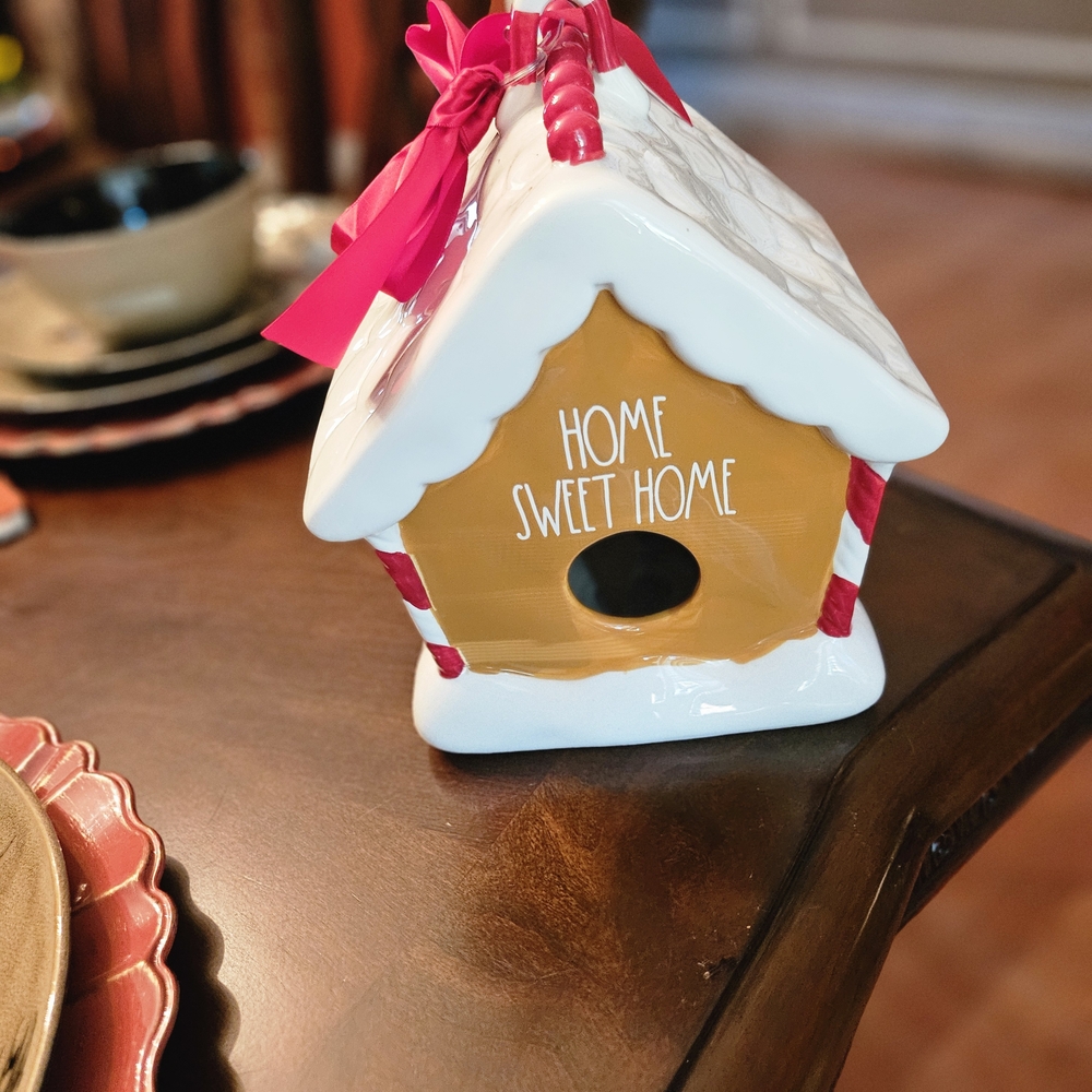 Rae Dunn White and Red Home Sweet Home Birdhouse